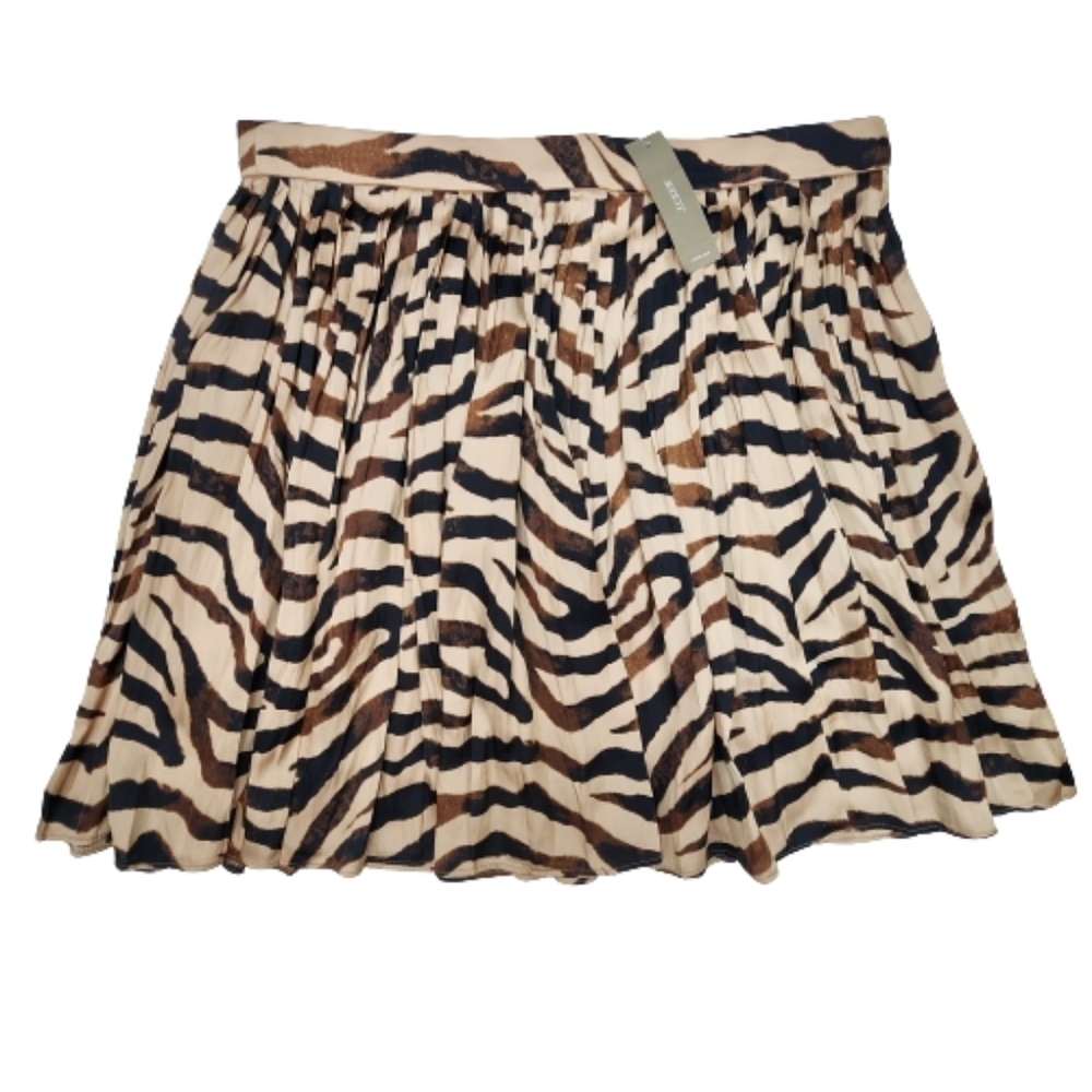 J. Crew Beige Black Brown Zebra Print Mini Skirt